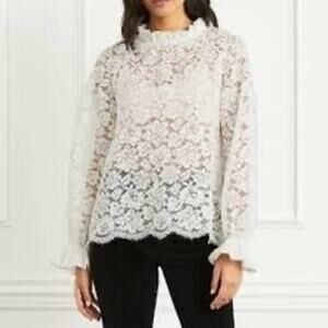 NWT The Hill House Millie blouse in white lace medium